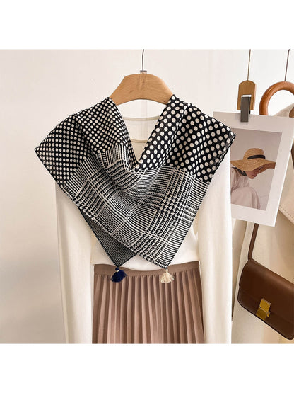 Scarvii - Geometric Polka Dot Patchwork Square Scarf