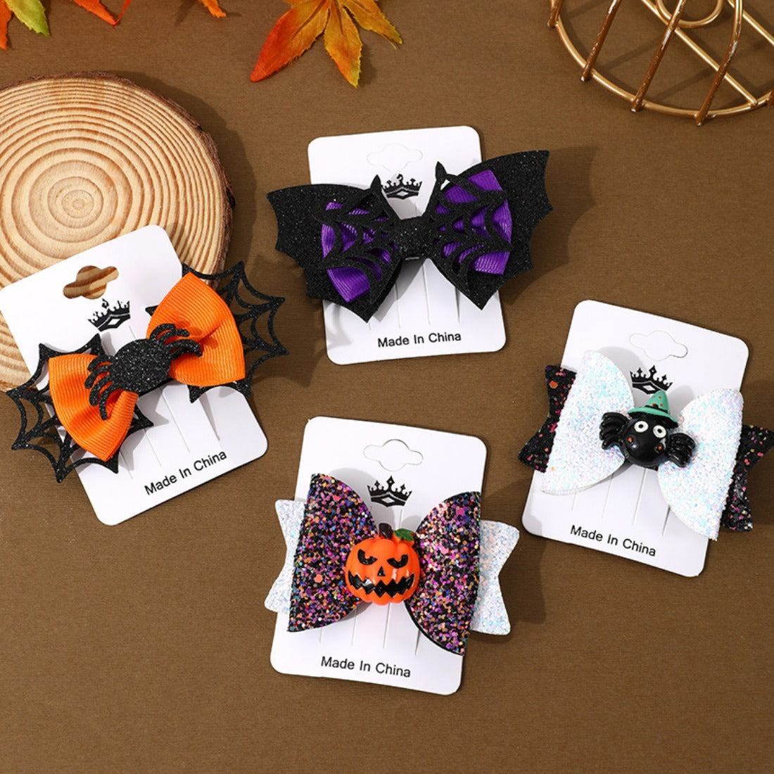 Hallo - Halloween Resin Spider and Bat Hair Clip