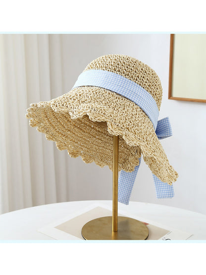 Haila - Bow Trim Round Crown Summer Sun Hat
