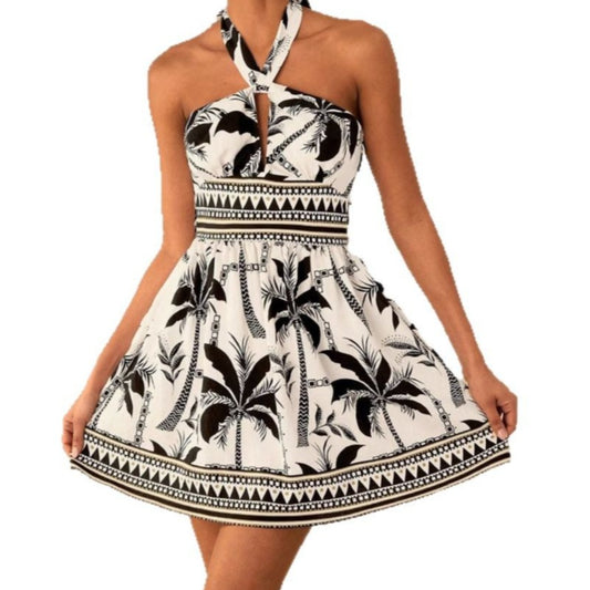 Troposa - Floral Halter Dress - Vacation Ready