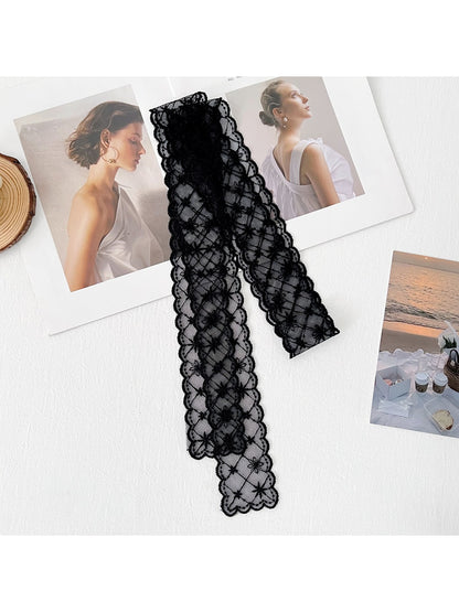 Scarvii - Long Narrow Lace Decorative Scarf