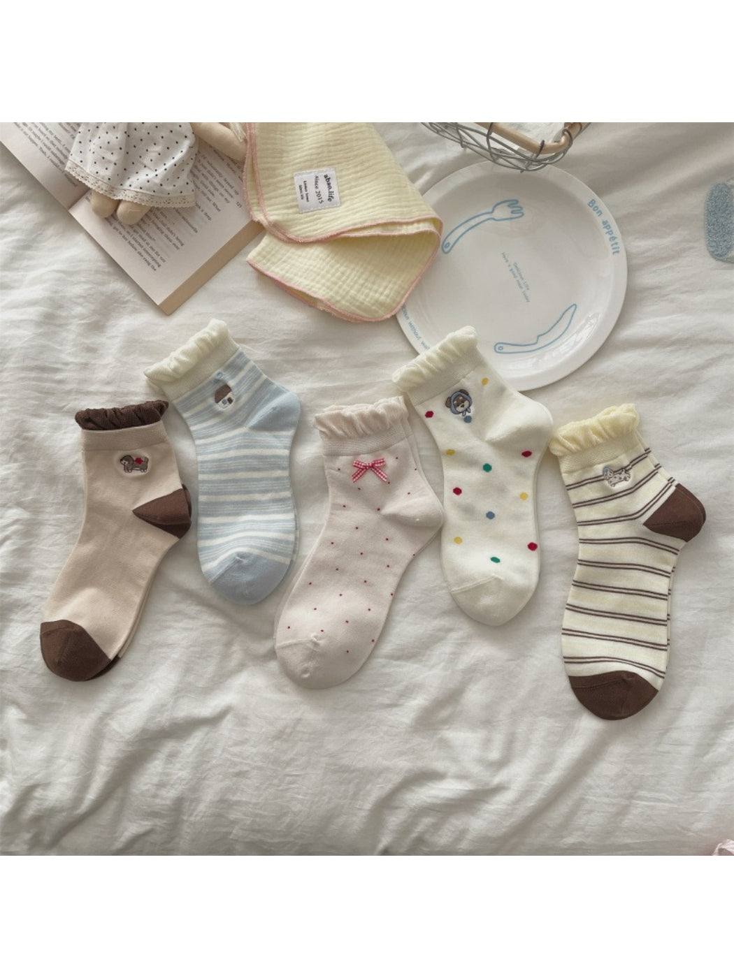 Rufia - Cute Animal Embroidered Crew Socks product image 1