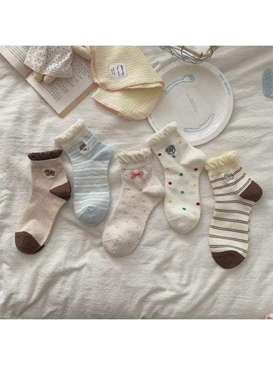 Rufia - Cute Animal Embroidered Crew Socks product image 1