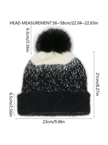 Haila Shiny Yarn Pom Pom Beanie