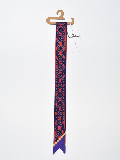 Scarvii - Bold Contrast Pattern Skinny Scarf