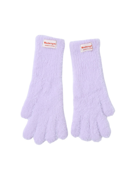 Gloving - Solid Color Plush Fuzzy Touchscreen Gloves