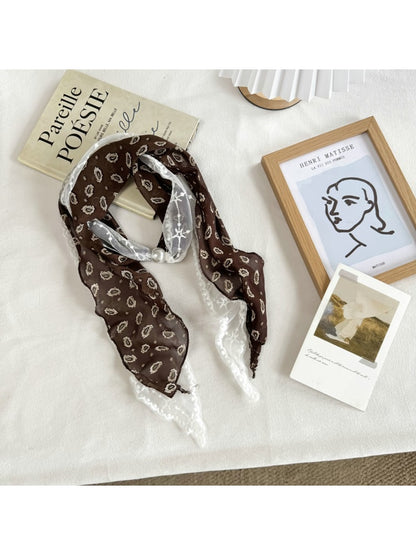 Scarvii - Gentle Paisley Lace Narrow Scarf