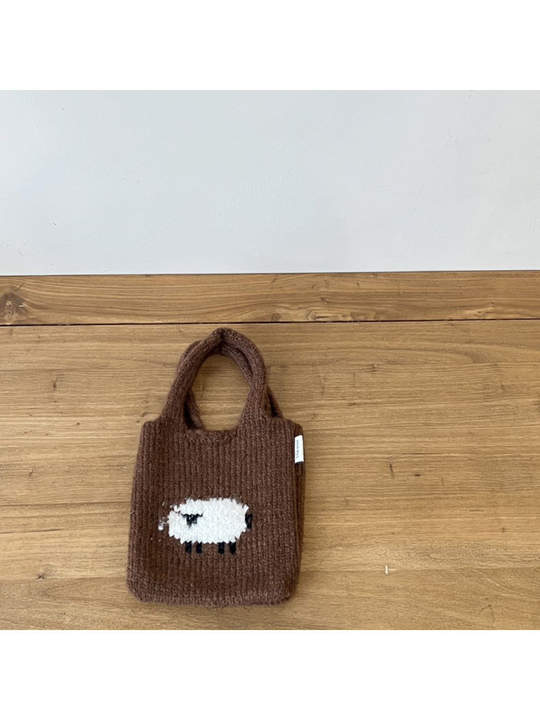 Cosbai - Sheep Motif Knit Tote Bag