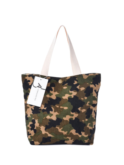 Cosbai - Floral Corduroy Handbag