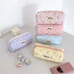 Cosbai - Plaid Bow Print Zipper Makeup Pouch Bag