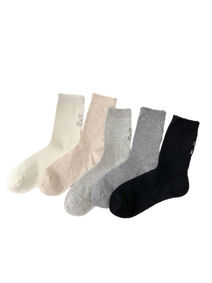 Rufia - Everyday Solid Rib Knit Crew Socks