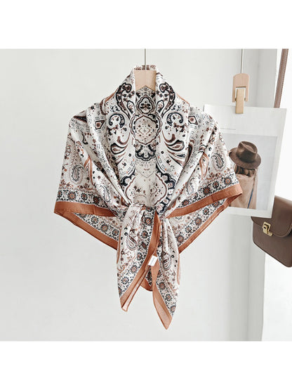 Scarvii Classic Paisley Ornamental Square Scarf