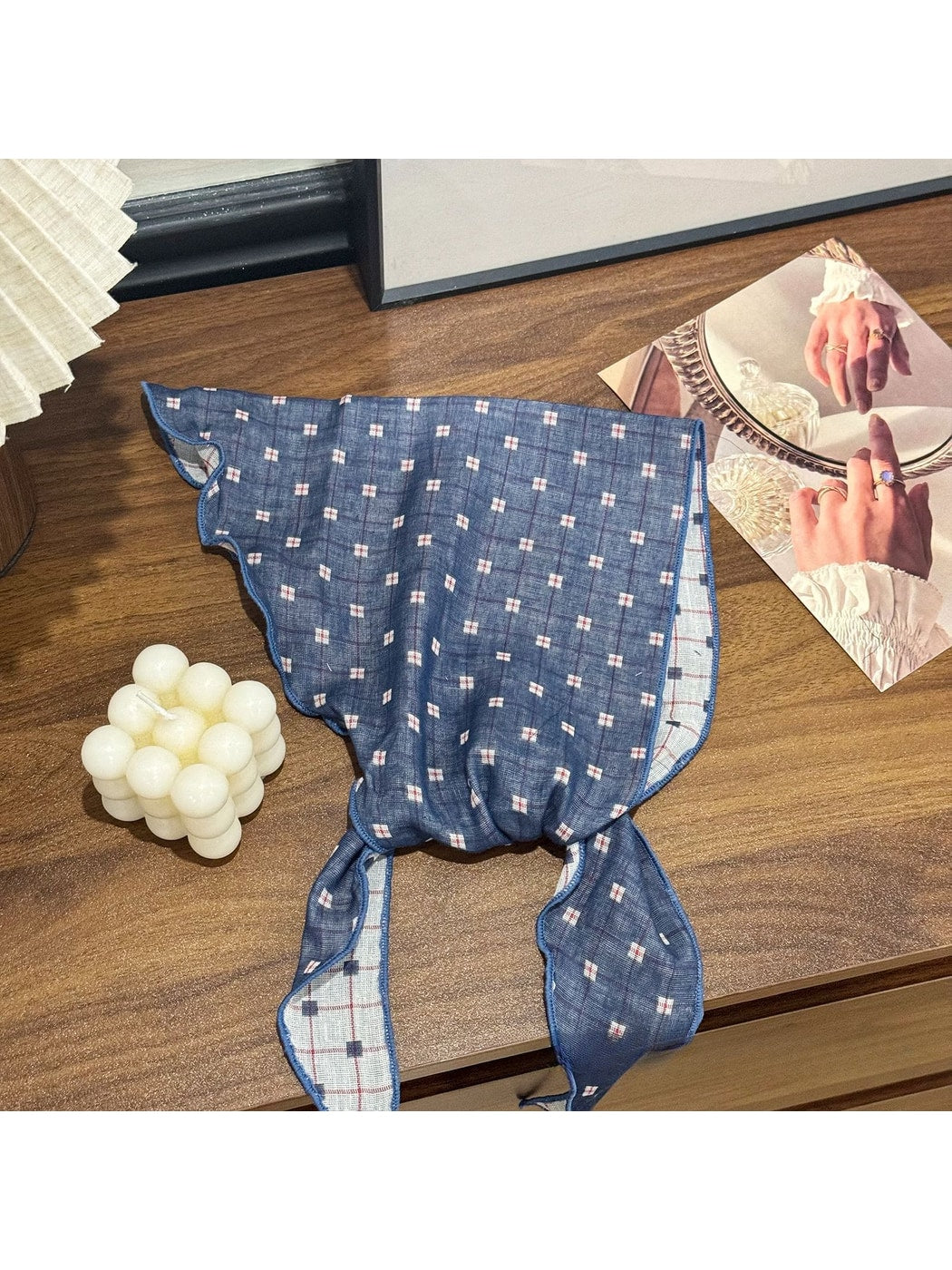 Scarvii - Plaid Ruffle Edge Everyday Triangle Bandana