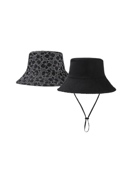 Side view of Haila reversible hat highlighting brim and floral design