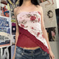 Vesty - Vintage Asymmetrical Floral Tube Top