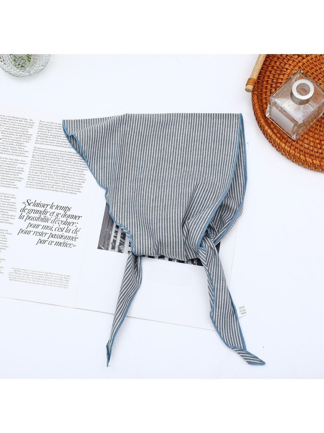 Scarvii - Retro Stripe Print Triangle Bandana