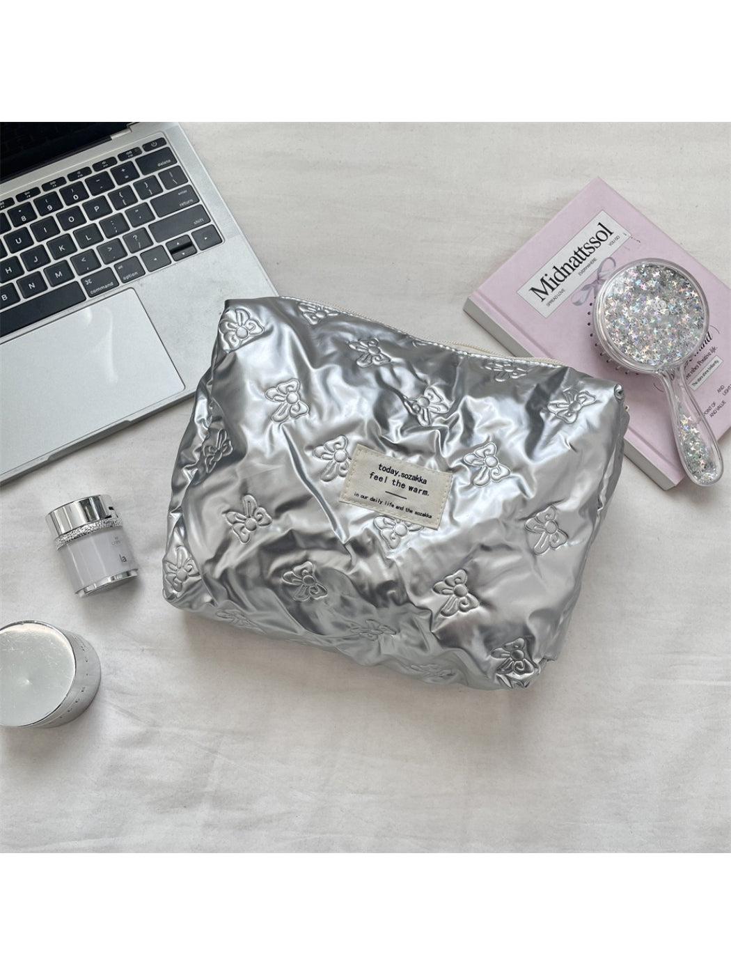 Cosbai - Bow Pattern Travel Cosmetic Bag