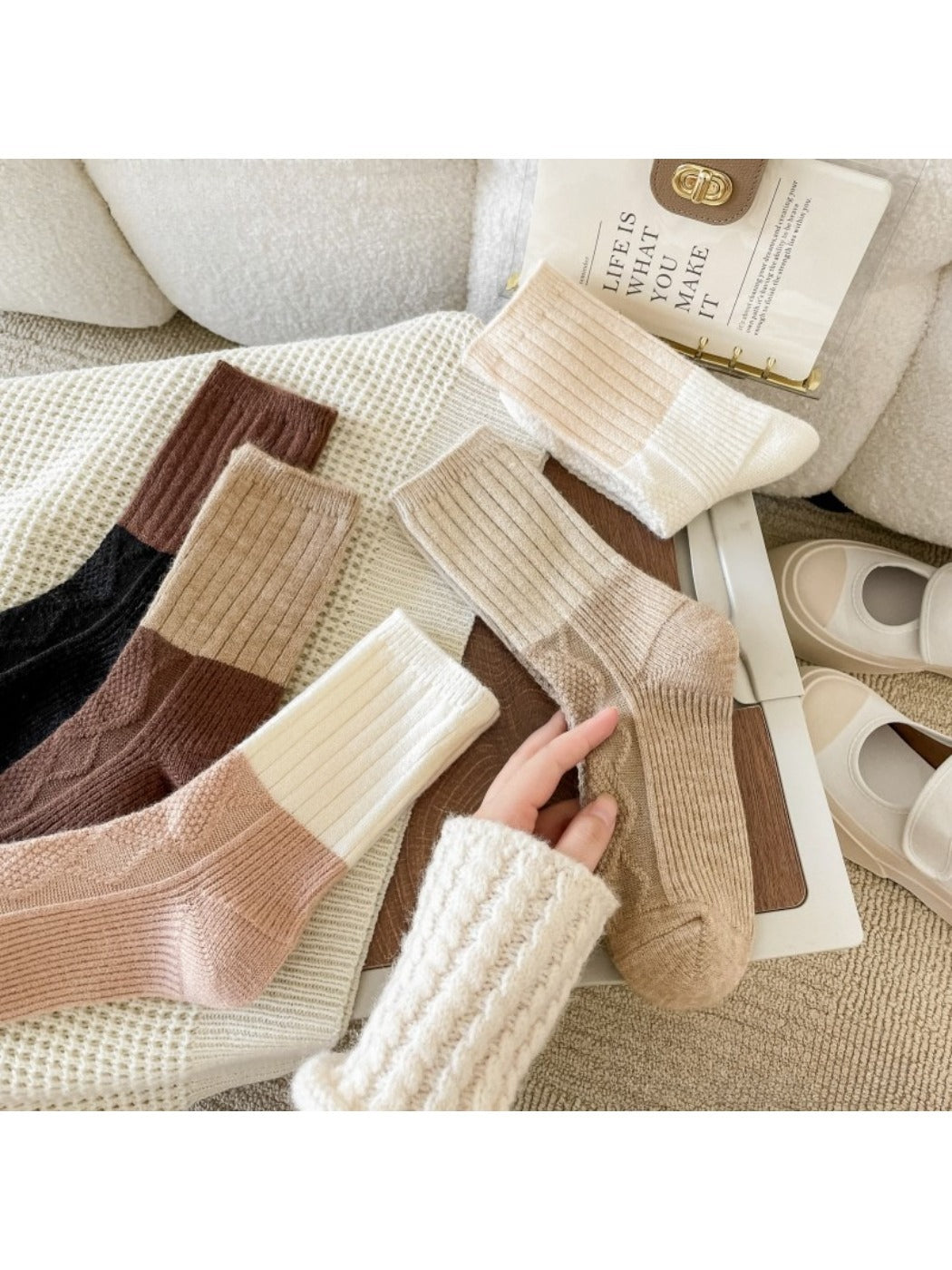 Rufia - Colorblock Cozy Crew Socks