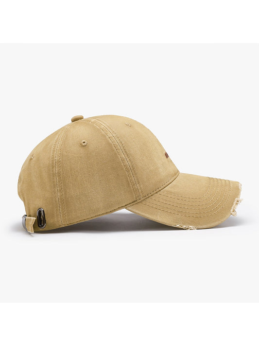 Haila - Embroidered Distressed Curved Brim Baseball Cap