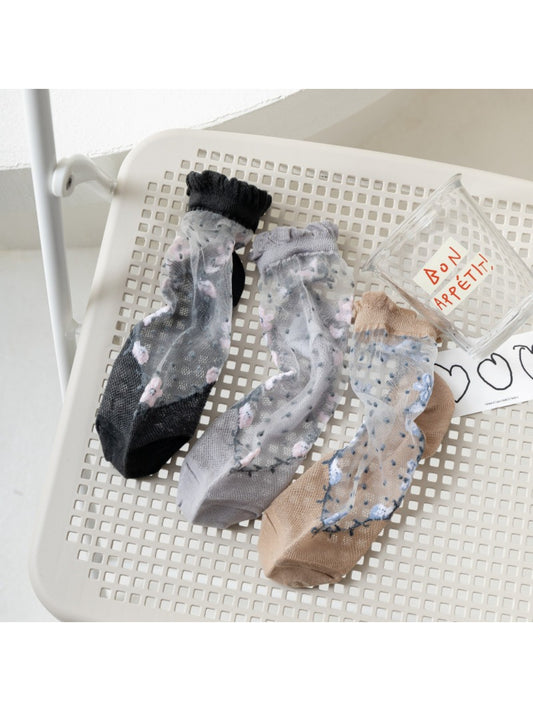 Rufia - Sheer Floral Mesh Ankle Socks product image 1