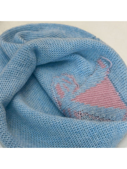 Haila - Bow and Cross Motif Rolled Edge Knit Beanie