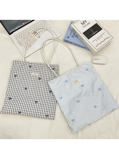 Cosbai – Sweet Gingham Shoulder Tote Bag