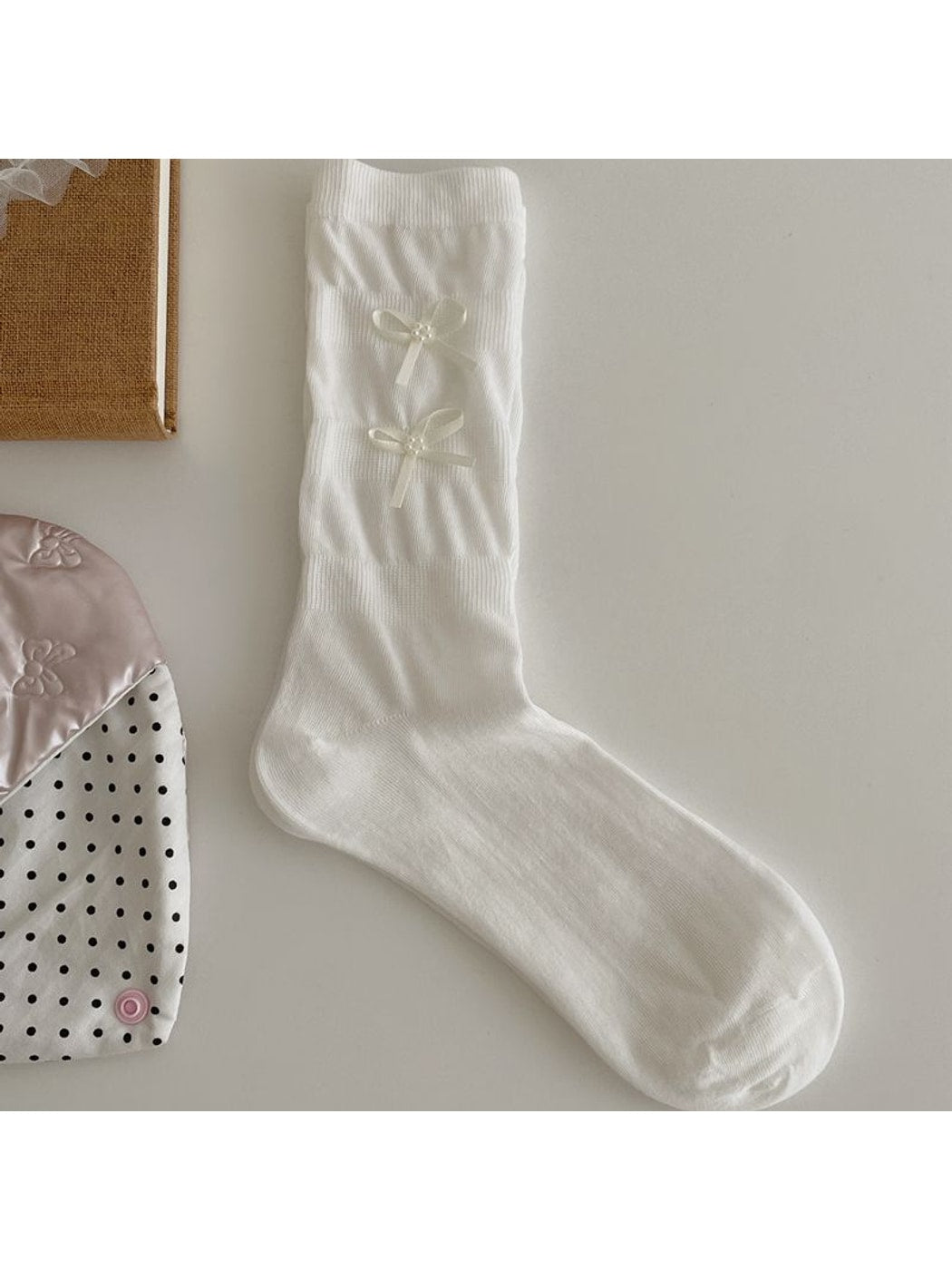Rufia - Lace Bow Detail Women's Crew Socks for Women