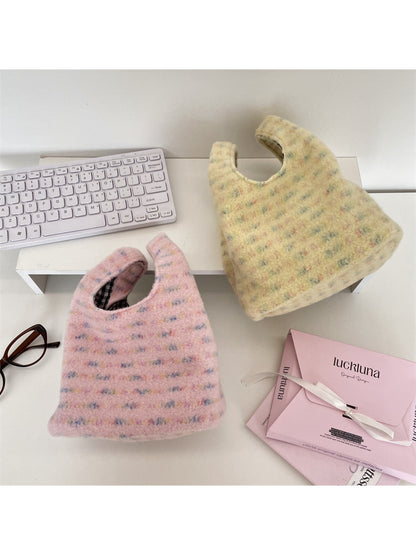 Cosbai - Plush Floral Mini Shoulder Bag