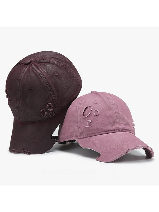 Haila - Distressed Adjustable Curved Brim Baseball Cap