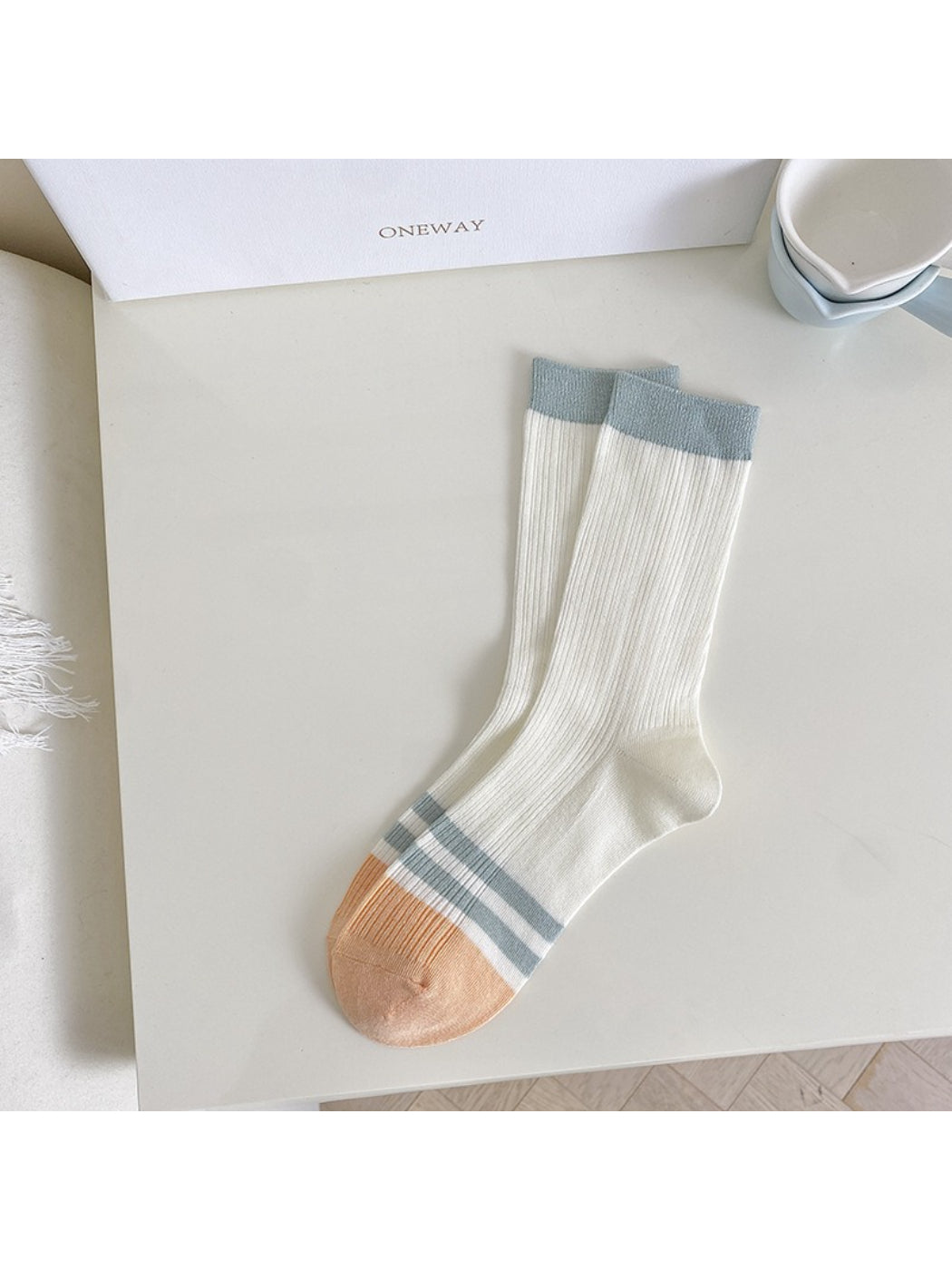 Rufia - Pastel Stripe Ribbed Crew Socks product image 8