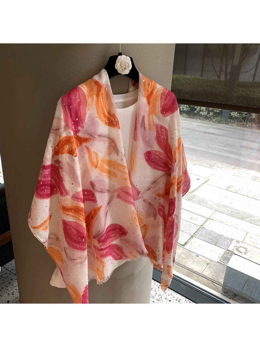 Scarvii - Painterly Floral Rectangular Wrap Scarf