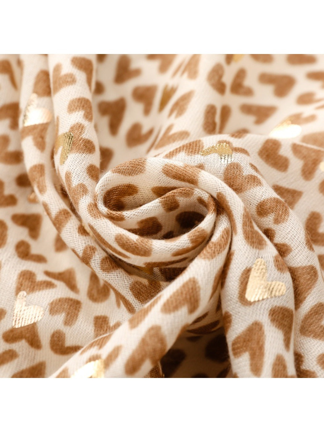 Scarvii - Winter Scarf with Gold Foil Heart Print