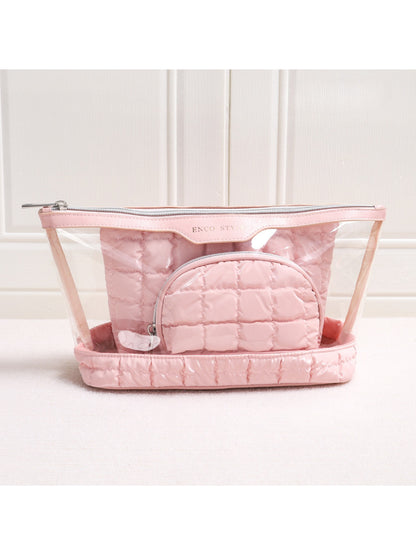Cosbai - Clear Makeup Bag with Quilted Inner Pouch