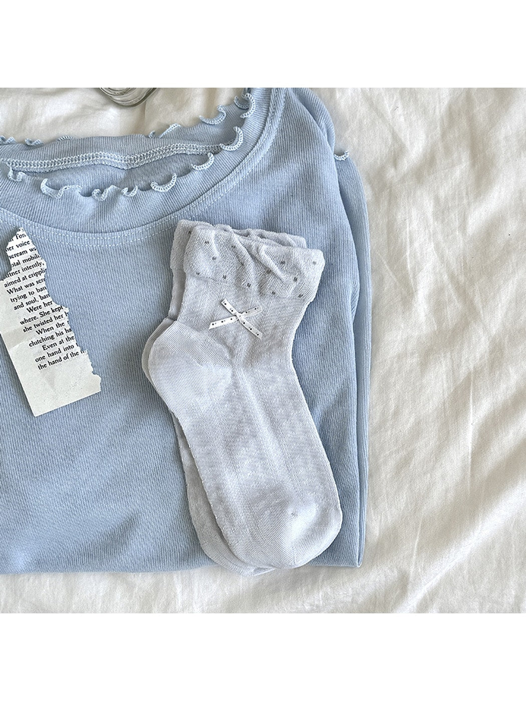 Rufia - Polka Dot Bow Casual Ankle Socks