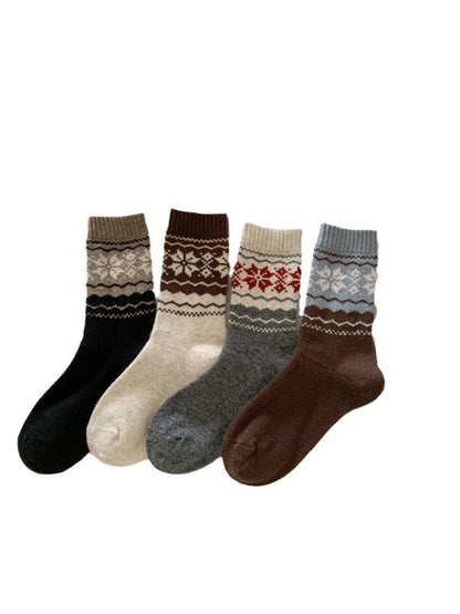 Rufia - Nordic Snowflake Crew Socks