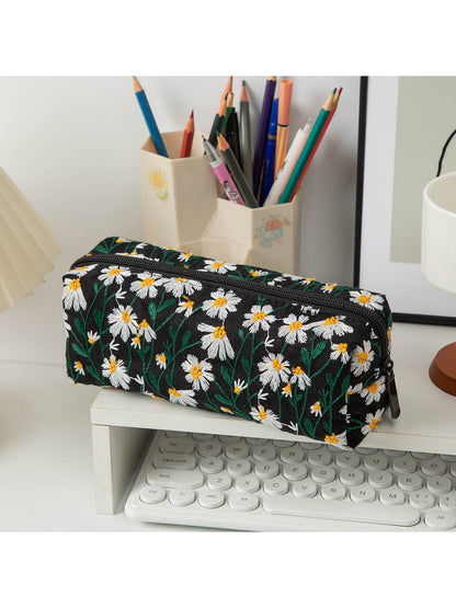 Cosbai - Elegant Floral Embroidery Cosmetic Organizer Bag