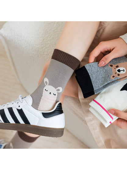 Rufia - Playful Cat & Puppy Cartoon Socks