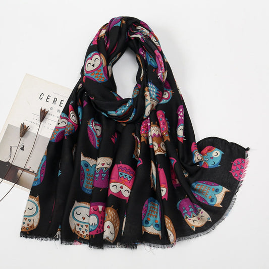 Scarvii - Cute Cartoon Owl Pattern Scarf
