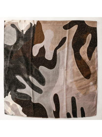 Scarvii - Abstract Art Scarf with Gold Foil & Glitter