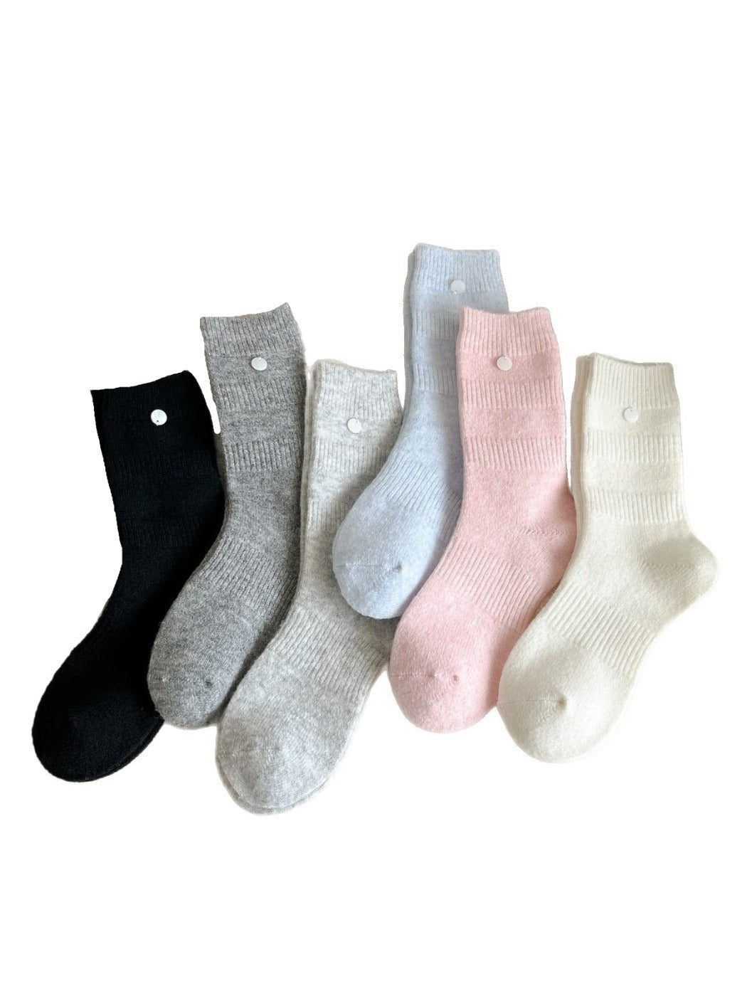 Rufia - Mid-Calf Socks with Shell Buttons