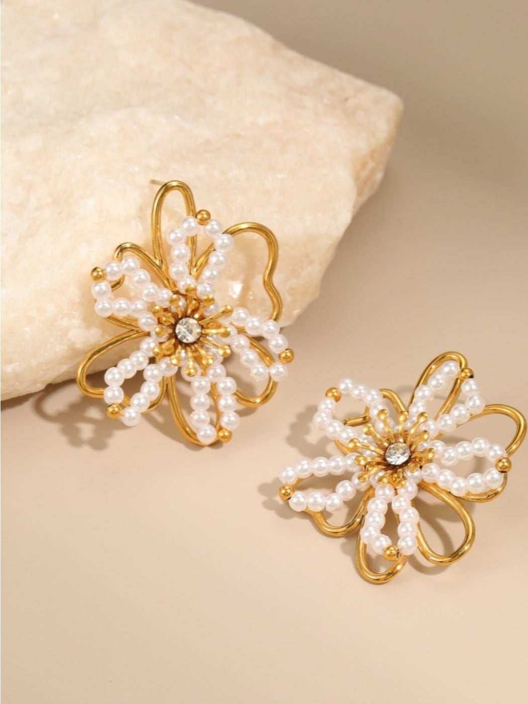 Earwish - Beaded Floral Drop Earrings