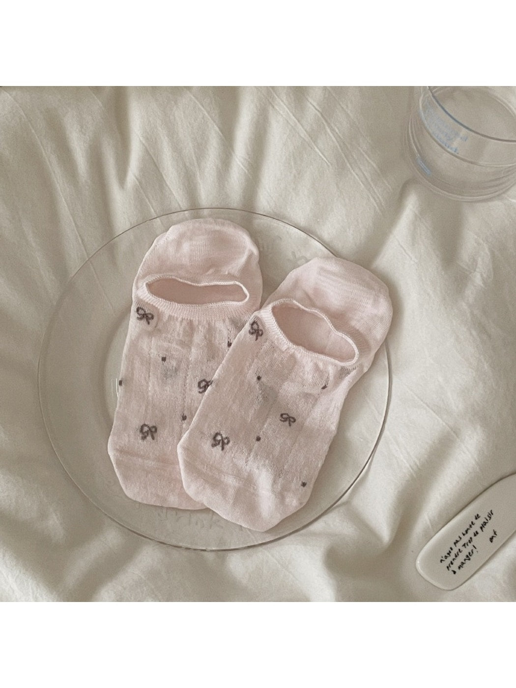 Rufia - Sweet Bow Print No Show Socks