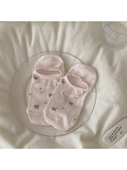 Rufia - Sweet Bow Print No Show Socks