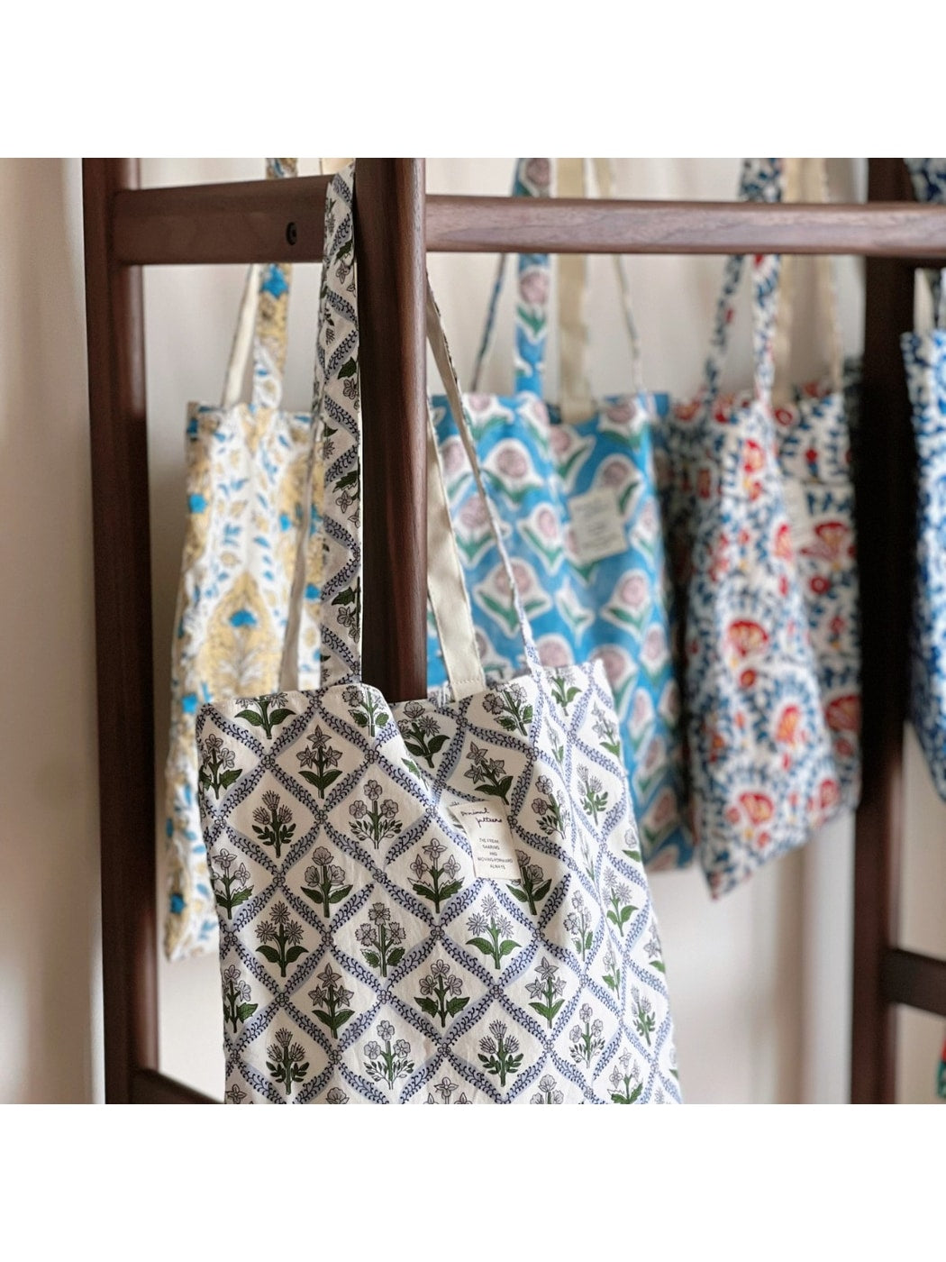 Cosbai - Botanical Block Print Tote Bag
