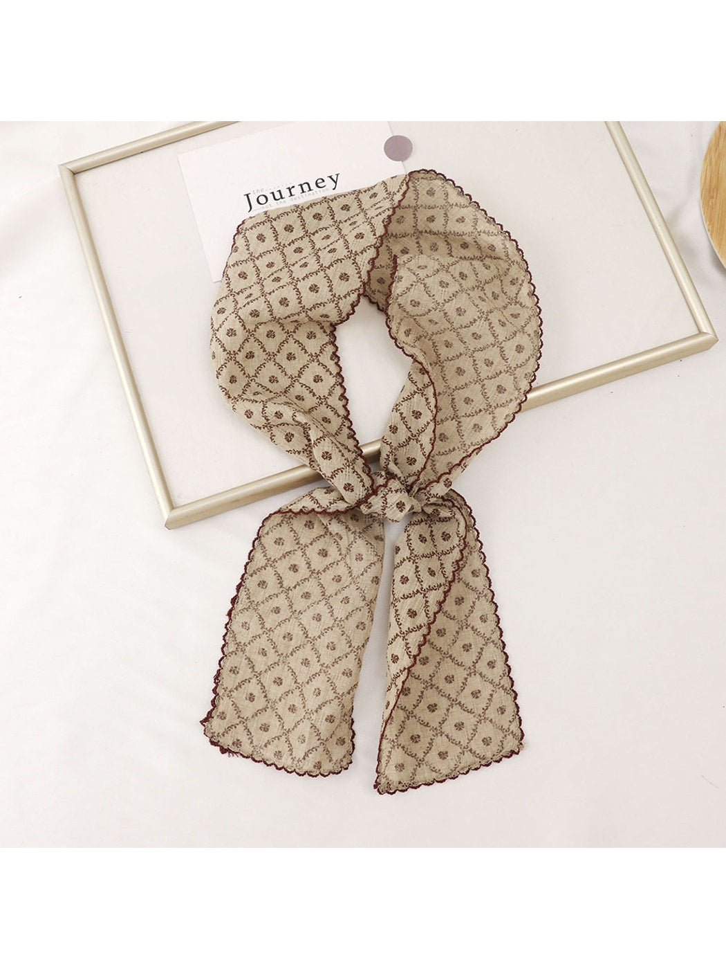 Scarvii - Printed Floral Neck Styling Narrow Scarf