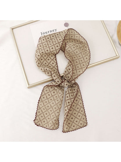 Scarvii - Printed Floral Neck Styling Narrow Scarf