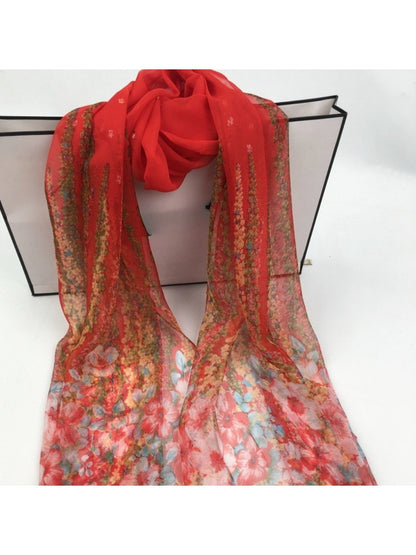 Scarvii - Floral Print Scarf - Lightweight & Elegant