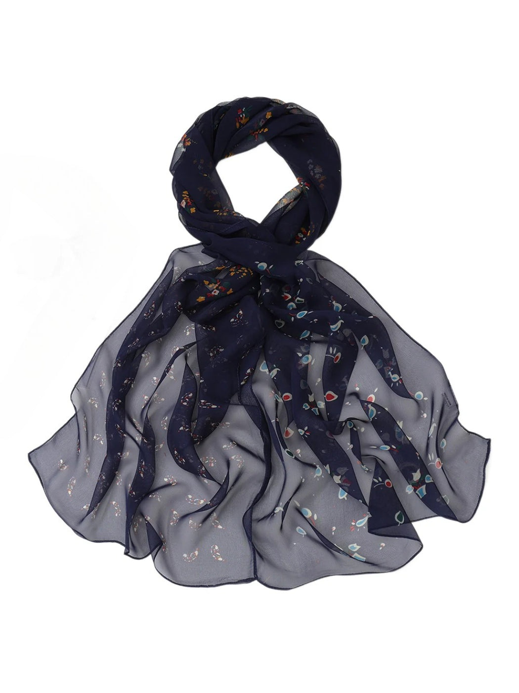 Scarvii - Sheer Floral Long Scarf