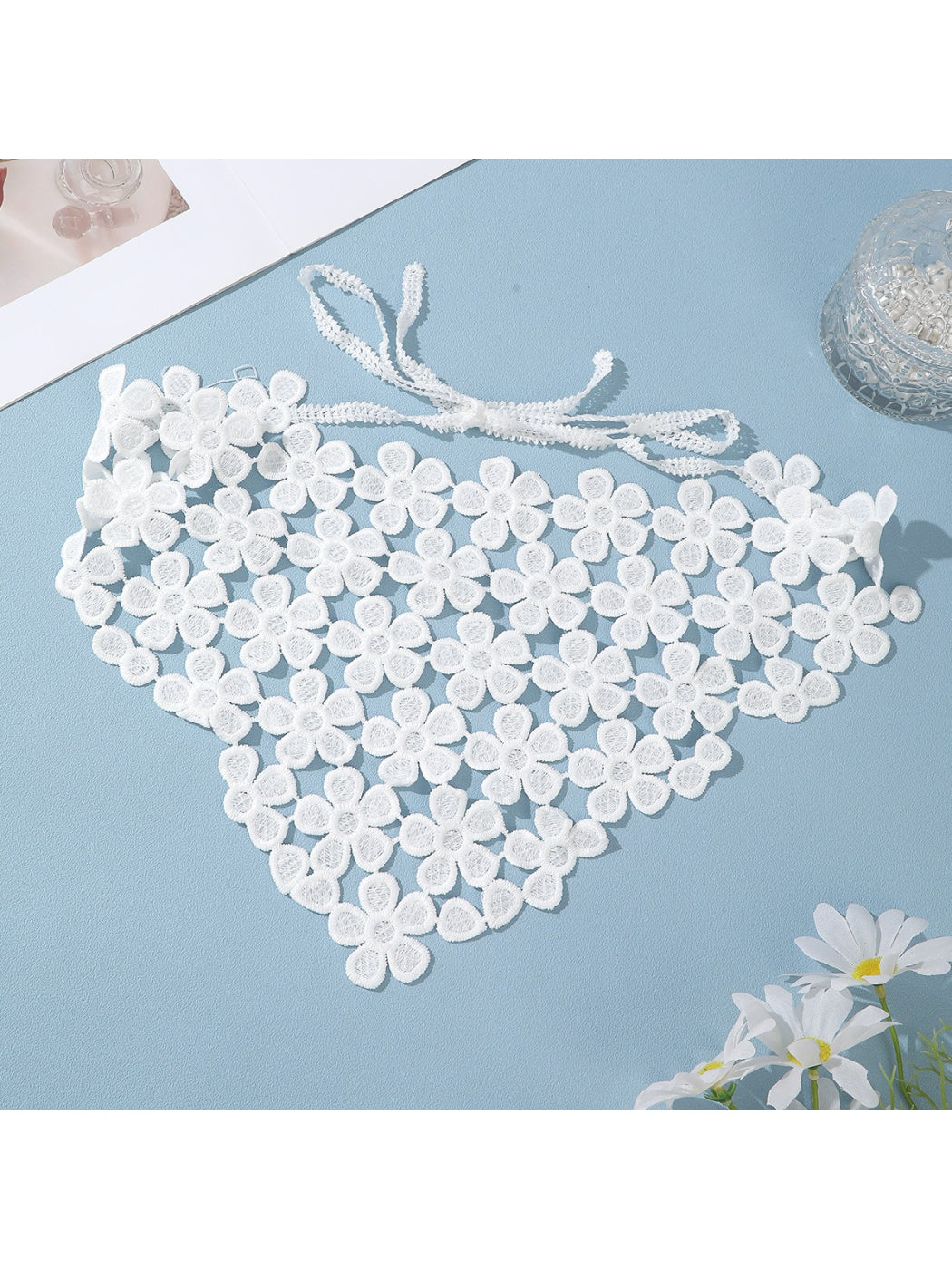 Scarvii Delicate Flower Lace Head Scarf