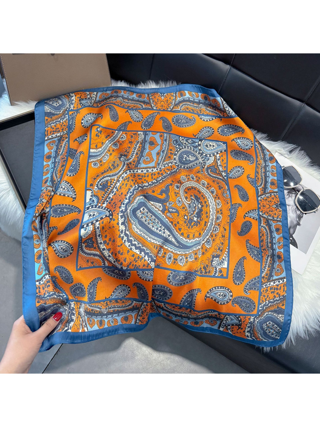 Scarvii - Bandana Paisley Print Square Scarf